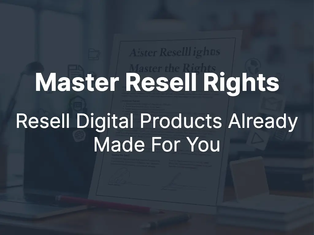 Master Resell Rights (MRR): Resell Digital Products Done4You